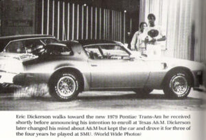 Eric Dickerson and the aggy-purchased Trans Am